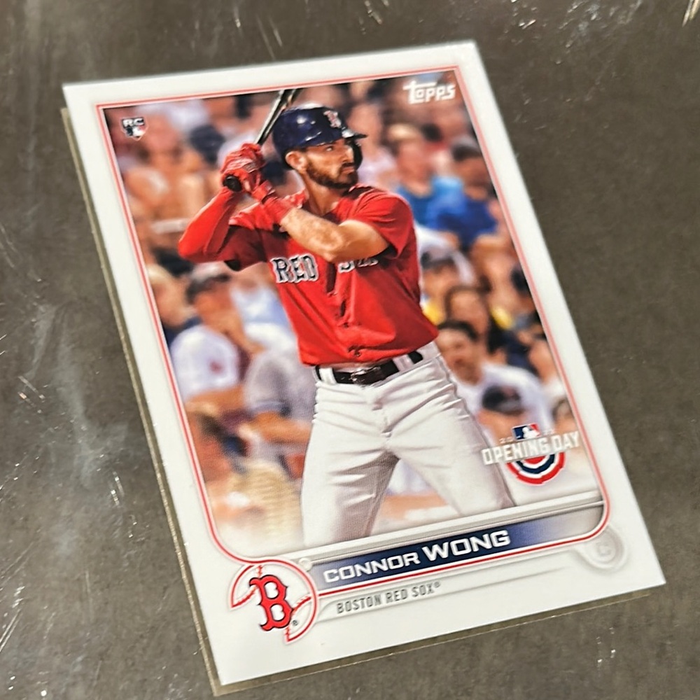 Topps Baseball Card with Red Jersey